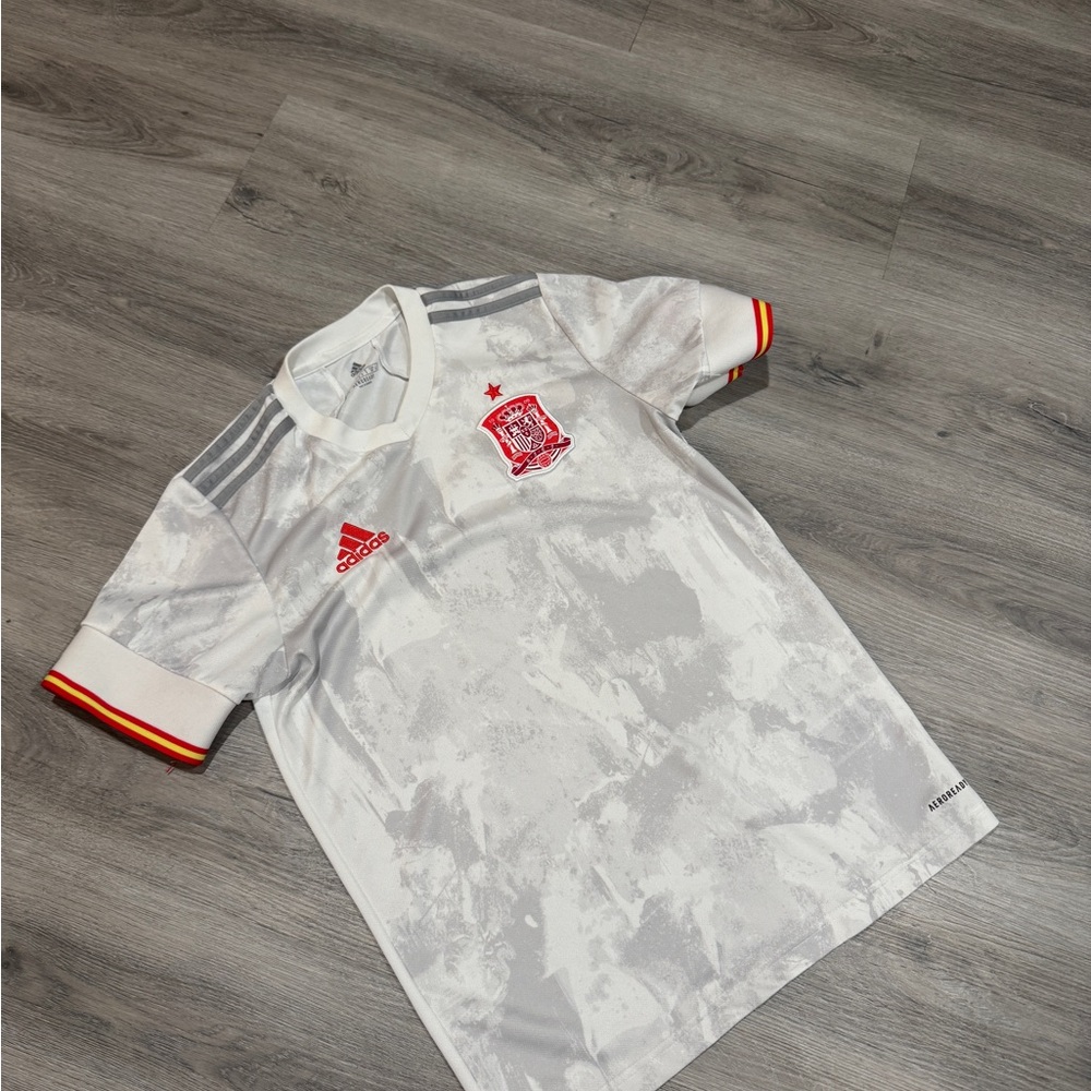 Adidas Kids White and Gray Soccer Jersey
